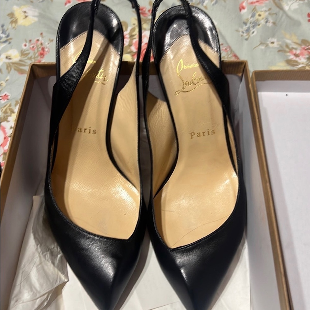 Cornelle black sling back Christian Louboutin heels